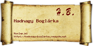 Hadnagy Boglárka névjegykártya